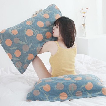 枕巾簡約純棉紗布枕巾一對裝加大加厚舒適枕頭巾四季學生成人北歐