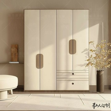 衣櫃 衣櫥 奶油風兒童房兩門衣櫃四門家用臥室大衣櫥儲物櫃子收納櫃小戶型高