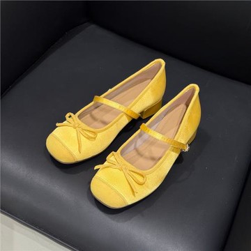 法式溫柔蝴蝶結瑪麗珍鞋平底鞋芭蕾舞鞋春季加大加寬41--42女鞋子