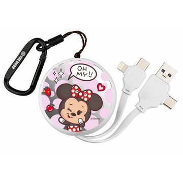 迪士尼米妮老鼠 PD快充多合一伸縮鏡面充電線 便攜可伸縮式