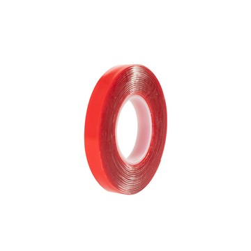 Lomani 多用途可水洗超黏紅膜透明雙面膠帶/寬1cm