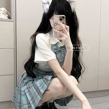 ✨ MY女裝 jk制服原創套裝夏季新款璃海百褶短裙學院風穿搭基礎款寬鬆短袖女 氣質顯瘦套裝女 上衣 衣服 女裝 夏天套裝