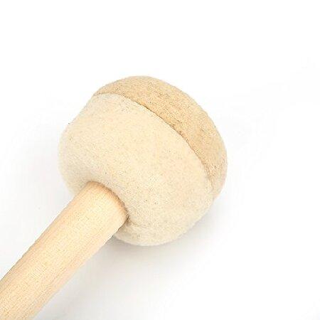 2pcs Bass Drum Mallets Double Stick Mallet with Wool Felt Head Percussion M