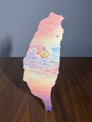 台灣小島系列壓克力繪畫-你那邊幾點?