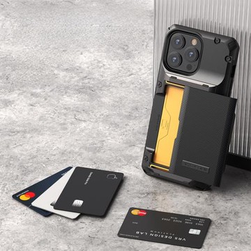 韓國VRS適用蘋果15promax手機殼可放4張卡防摔保護套可支架iPhone14promax插卡殼便攜戶外軍工炫酷創意個性