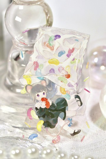 巧心動物園 少女與小動物 PET 紙膠帶 銀河光 10米卷 台灣製