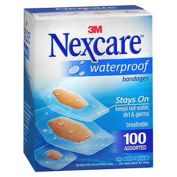 Nexcare Waterproof Bandages Assorted Size 100 Each by Nexcare