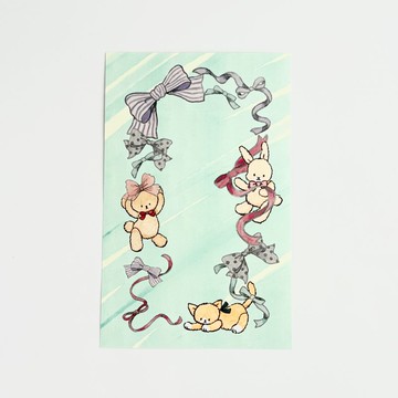 手帳內頁尺寸memo 緞帶玩偶 M6適用尺寸 薄荷綠