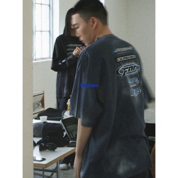 Far archive 23SS washed 水洗漂白做舊印花寬松潮流短袖t恤vibe