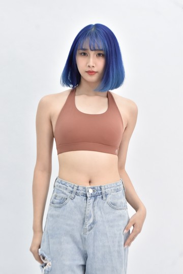 (S) 【里唯私服】運動 bra top交叉肩帶橘色上衣