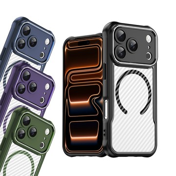 RUGGED SHIELD 領先Pro iPhone 18 Pro Max 鋁合金鏡頭框 碳纖紋磁吸防摔殼 手機殼