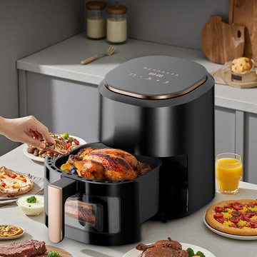 外貿可視空氣炸鍋新款智能無油低脂多功能大容量電烤箱跨境薯條機【北歐家居生活】