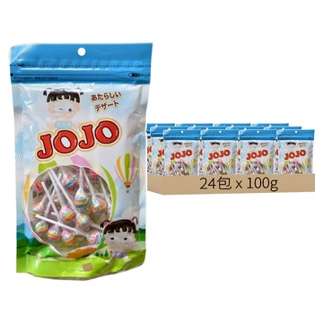 JOJO 迷你棒棒糖 100g 24包 - 繽紛色彩 多種口味 獨立包裝 方便分享