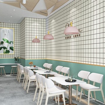 理髮店墻紙自粘 商用服裝店壁紙貼墻麵 燒烤店背景墻甜品奶茶店墻貼 防撞防汙壁貼 無縫隙壁紙墻壁貼紙 墻紙仿壁磚壁貼壁紙