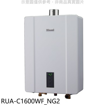 APP下單4%點數★林內【RUA-C1600WF_NG2】16公升數位強制排氣FE式熱水器天然氣(全省安裝)(陶板屋券2張)