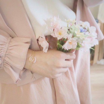 壓花/押花手鍊/生日禮物/姊妹禮物/情人節禮物/可加字母