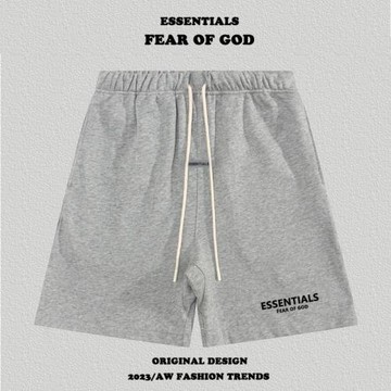 復線Essentials植絨字母短褲男FOG小標印花情侶高街潮牌五分褲夏