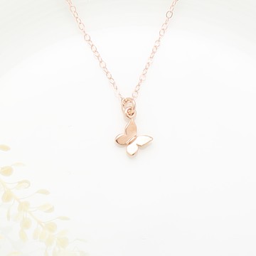 【Angel & Me】蝴蝶 s925 純銀厚鍍 18k玫瑰金 項鍊 情人節 禮物