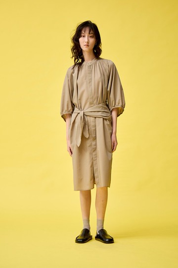 襯衫式蓬袖洋裝