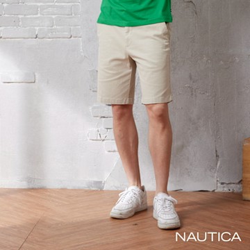 Nautica 男裝 舒適素面百搭休閒短褲-卡其色