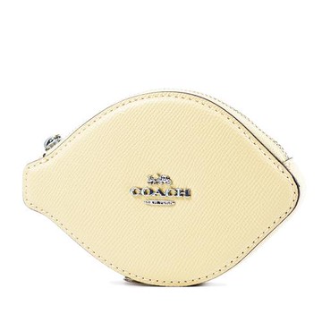 COACH 檸檬造型防刮拉鍊零錢包-月夜黃