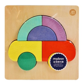 mideer 木質積木拼圖 汽車  7片  1組