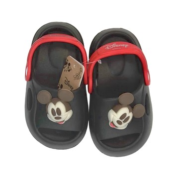 BORUI 柏睿鞋業 兒童款 DN輕量防水涼鞋 立體造型小童胖胖涼鞋  米奇 黑色  140mm  1雙