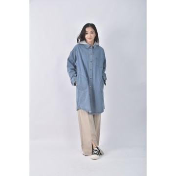 (XL) 丹寧牛仔質感藍色外套二手衣