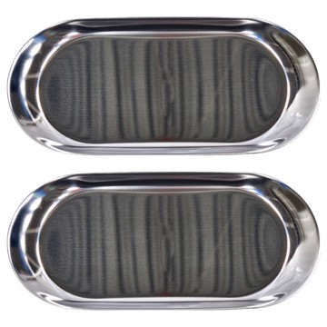 北歐ins創意家居飾品盤  橢圓形不鏽鋼金屬托盤  18cm*8.5cm  化妝品/首飾/甜品/飾品置物盤  銀色  2個