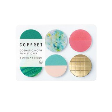 KING JIM HITOTOKI COFFRET調色盤薄膜貼紙/COFC002/圓圈/森林綠