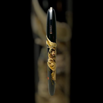 3952老山羊-天然漆彩繪筆 葛瑪蘭 鍾馗在此(黑) 彈性鋼尖鋼筆