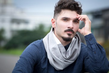 灰色 成人圍脖 微涼春秋薄款 保加利亞純棉紡織布料 / 圍巾