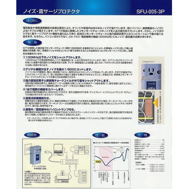 コトヴェール ノイズ・雷サージプロテクタ SFU-005-3C 電源 タップ コ-