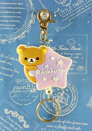 【震撼精品百貨】Rilakkuma San-X 拉拉熊懶懶熊 造型鑰匙伸縮拉扣 星星 震撼日式精品百貨