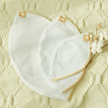 BUSYANGEL 無螢光劑圓形洗衣網套裝，洗衣袋  1組  白色