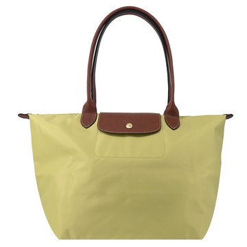 LONGCHAMP LE PLIAGE系列長把再生尼龍摺疊水餃包(大/開心果綠)