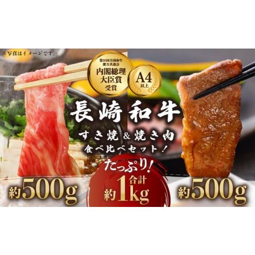 ふるさと納税 長崎県 川棚町 長崎和牛 すき焼き・焼肉セット 各500g 1kg 食べ比べ [OAA003]