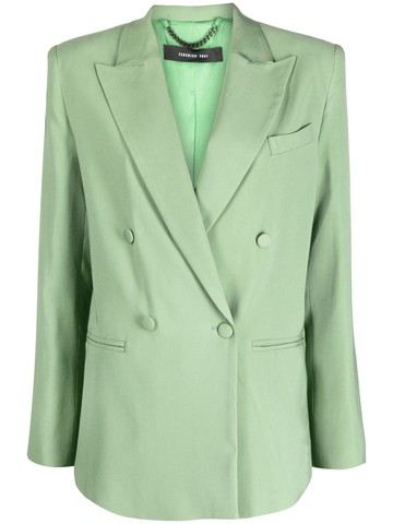 Federica Tosi - peak-lapels double-breasted blazer - women - Polyester/Viscose - 42 - Green