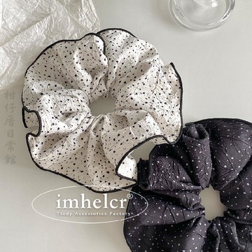 🔥2件9折🍊臺北出貨🍊可開發票黑白潑墨點點大腸髮圈韓版時尚藝術波點文藝百搭洋氣馬尾發繩新款