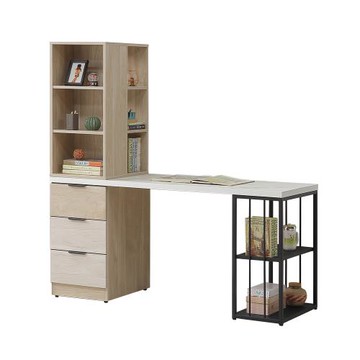 【唯熙傢俱】庫柏橡木雙色5尺書架桌