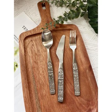 VOGUEELLA18-10不銹鋼餐具套裝復古羅馬人物浮雕手柄刀叉勺西餐具