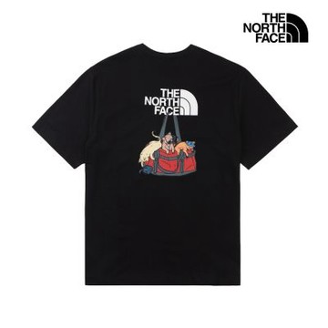 【The North Face 官方旗艦】北面男女款黑色背面大尺寸印花短袖T恤｜8GVPJK3