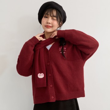 超可愛刺繡親膚圍巾(小心臟聯名)