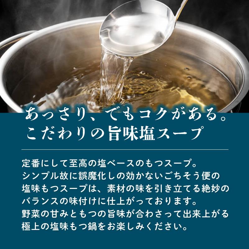 新発売 牛もつ鍋1人前（塩味）300g×3パック　もつ鍋 お一人様用 x 3食分 個食タイプが新登場 博多もつ 牛もつ鍋 1人前 牛もつ 60g入り