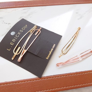 L. ERICKSON 金色系髮夾 4入組(夾鏈袋裝)