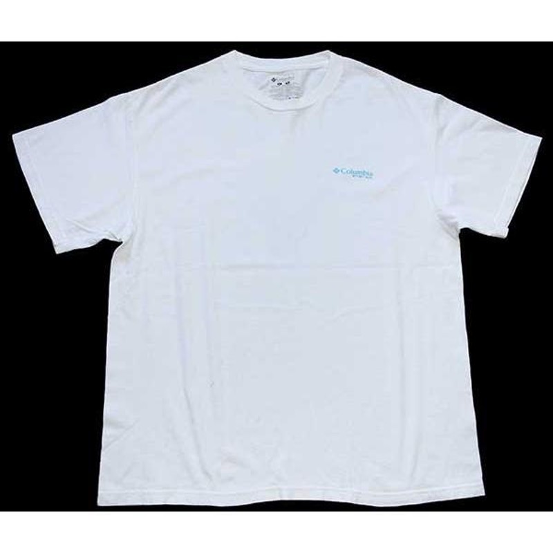 ☆Columbiaコロンビア PFG ロゴ サメ コットンTシャツ 白 L☆C