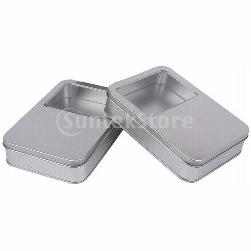 2本の長方形の透明な窓の蓋のブリキ缶ボックス収納ケース2本160 110 35 Mm 通販 Lineポイント最大0 5 Get Lineショッピング