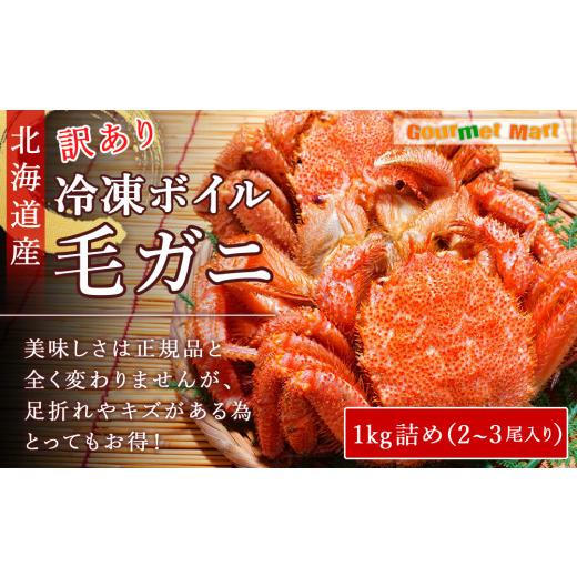 ふるさと納税 北海道 千歳市 北海道産 冷凍ボイル訳あり毛ガニ 1kg詰め（2〜3尾入り）