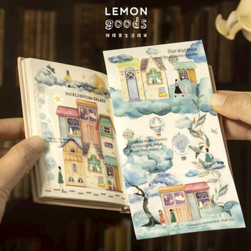 🍋檸檬青🍋清倉現貨夜讀系列6款3cm*2m自帶離型紙pet防水膠帶卡通造景貼紙手帳裝飾素材