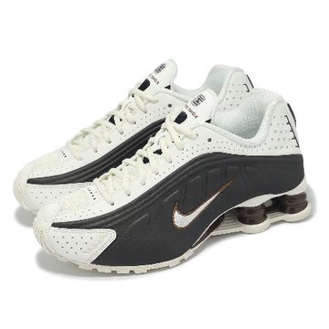 23CM=女US6 Nike 休閒鞋 Wmns Shox R4 女鞋 米白 黑 棕 支撐 緩震 彈簧鞋 AR3565-104